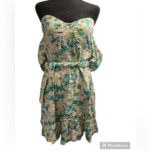 ASOS NWT Size 8 Floral Eyelet Cold Shoulder Flounce Ruffled Dress Bardot style